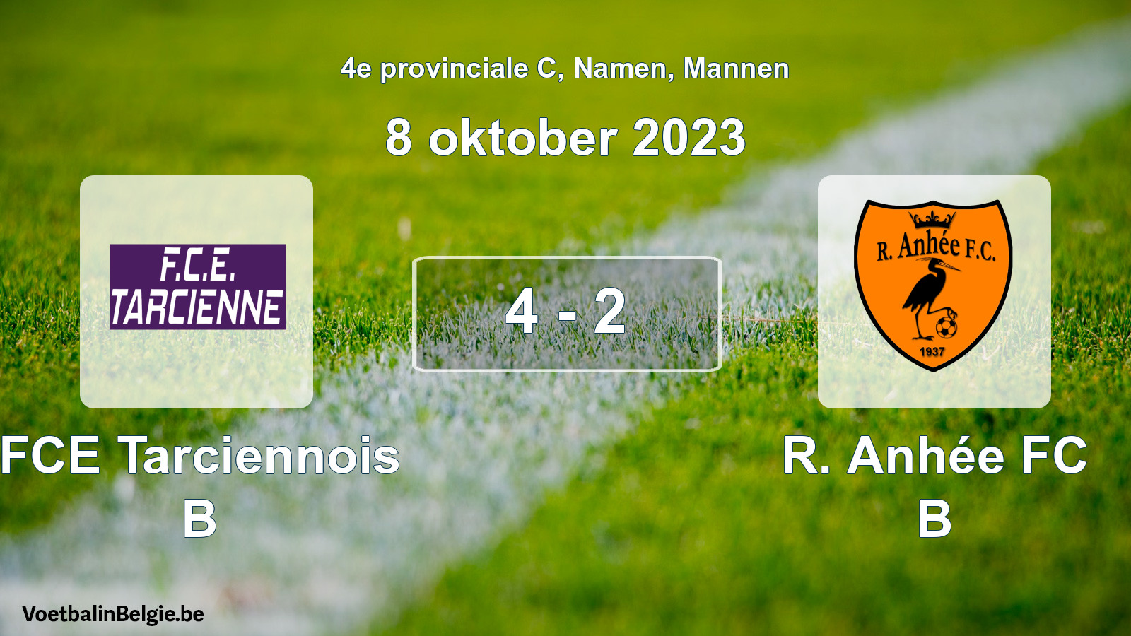 Gespeelde wedstrijd mannenvoetbal: FCE Tarciennois B - R. Anhée FC B 4 - 2 (8 oktober 2023)