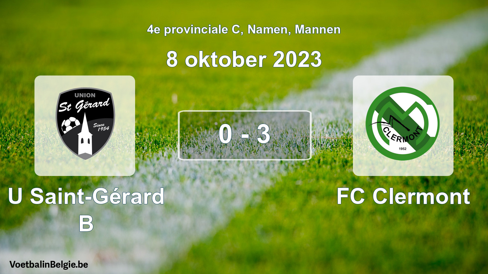 Gespeelde wedstrijd mannenvoetbal: U Saint-Gérard B - FC Clermont 0 - 3 (8 oktober 2023)