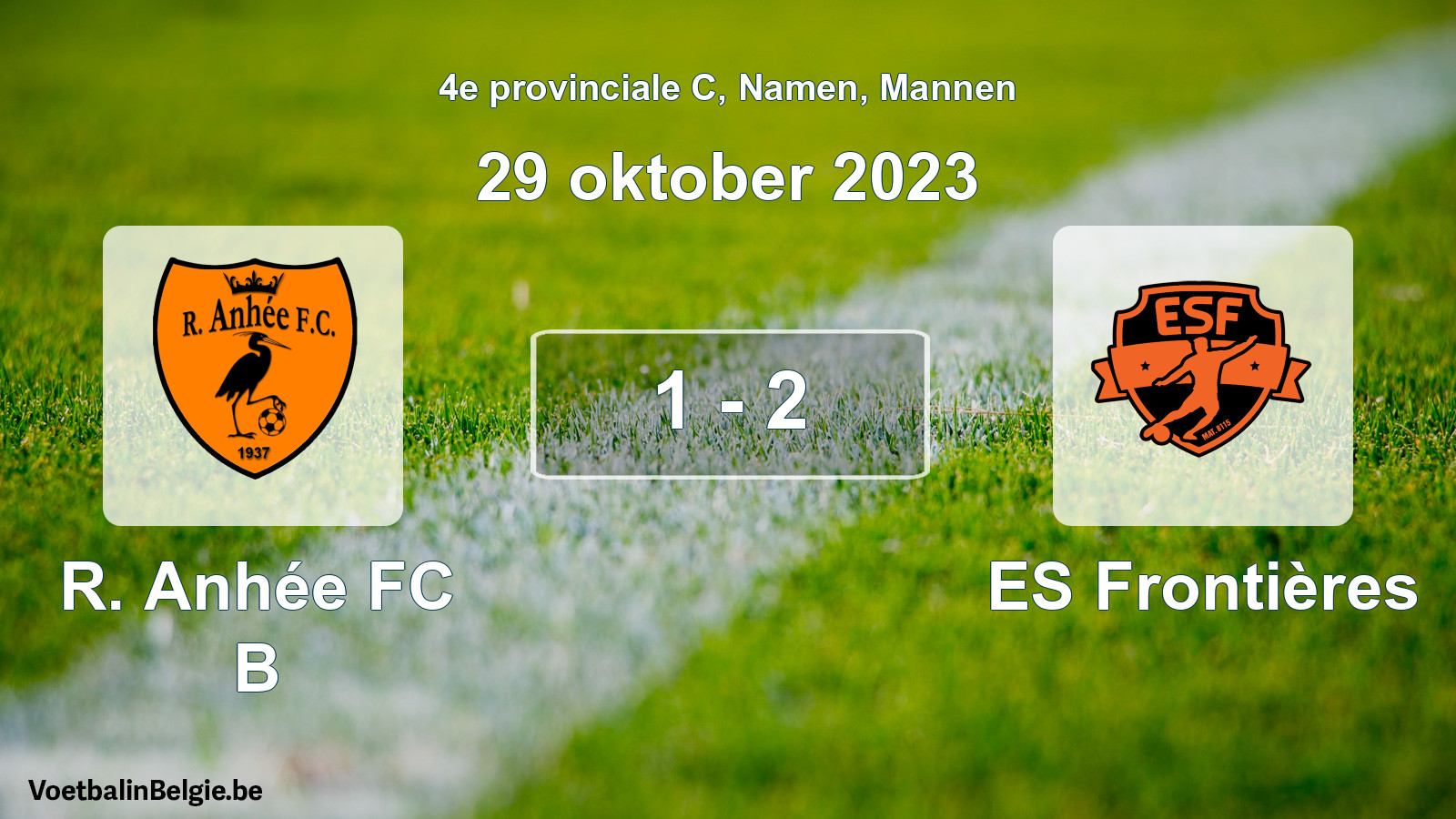 Gespeelde wedstrijd mannenvoetbal: R. Anhée FC B - ES Frontières 1 - 2 (29 oktober 2023)