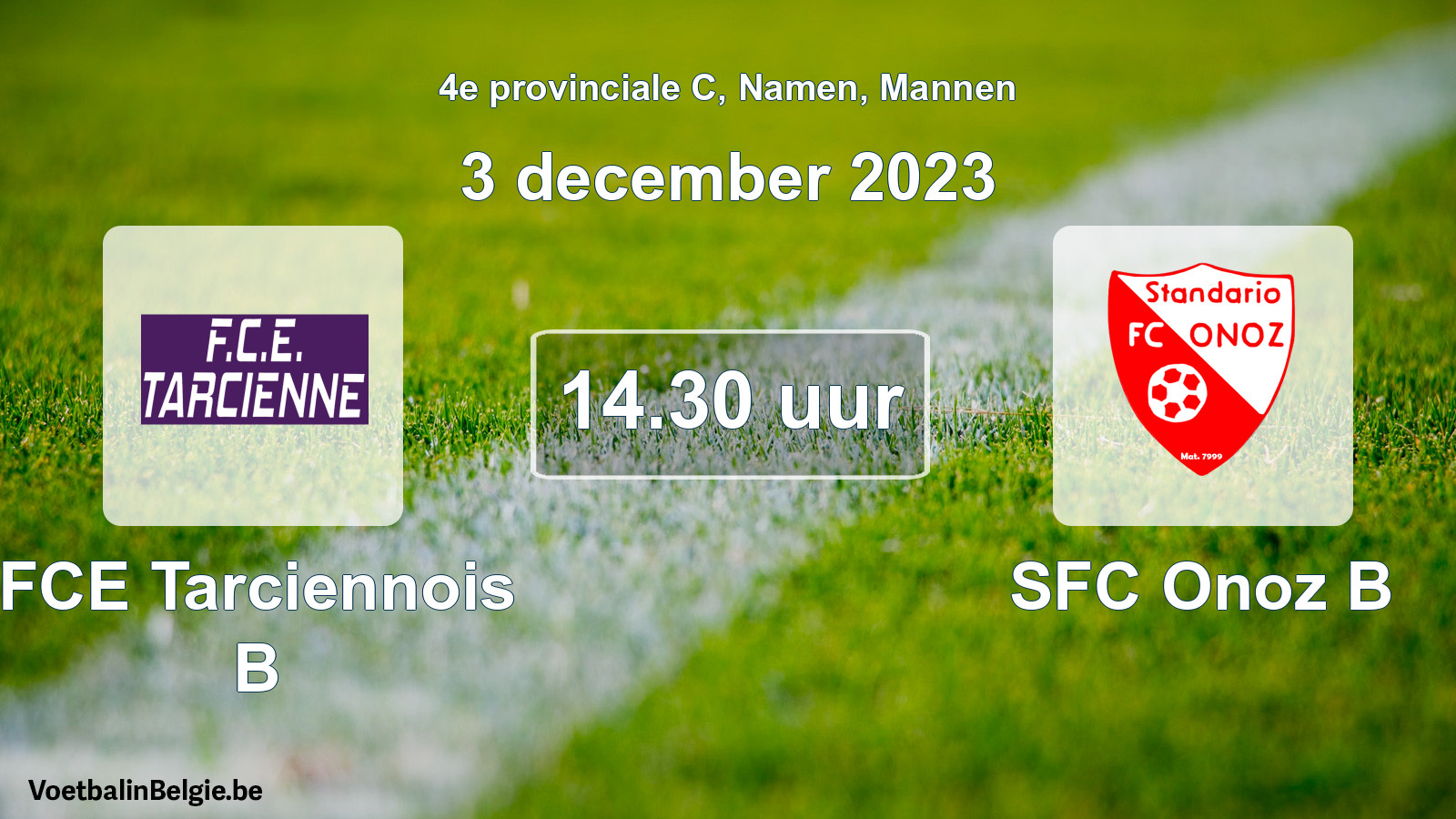 Geplantes Spiel männer-Fußball: FCE Tarciennois B - SFC Onoz B (3 Dezember 2023)