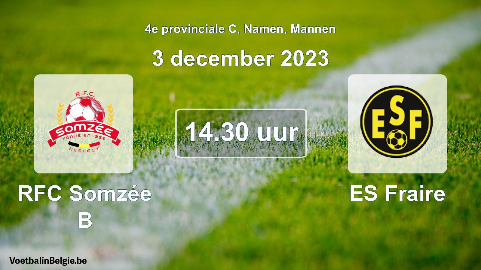 Geplande wedstrijd mannenvoetbal: RFC Somzée B - ES Fraire (3 december 2023)