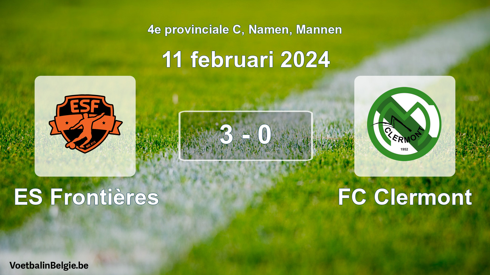 Gespeelde wedstrijd mannenvoetbal: ES Frontières - FC Clermont 3 - 0 (11 februari 2024)