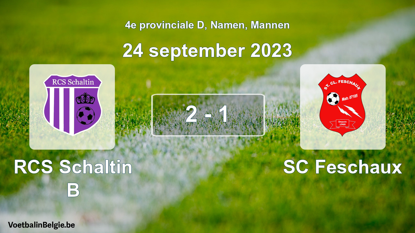 Gespeelde wedstrijd mannenvoetbal: RCS Schaltin B - SC Feschaux 2 - 1 (24 september 2023)