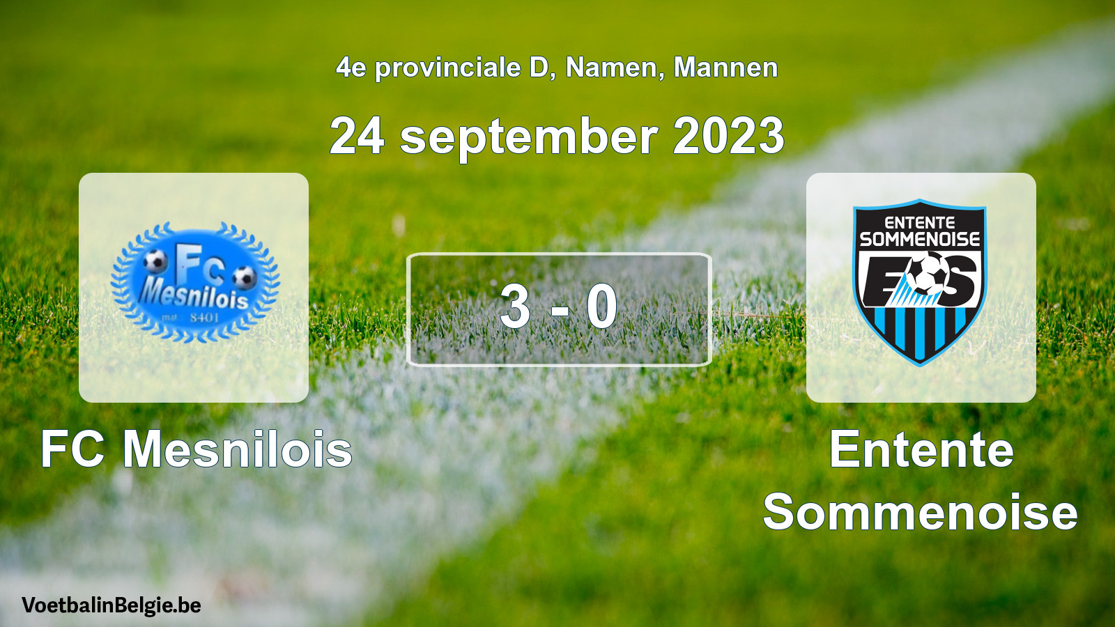 Gespeelde wedstrijd mannenvoetbal: FC Mesnilois - Entente Sommenoise 3 - 0 (24 september 2023)