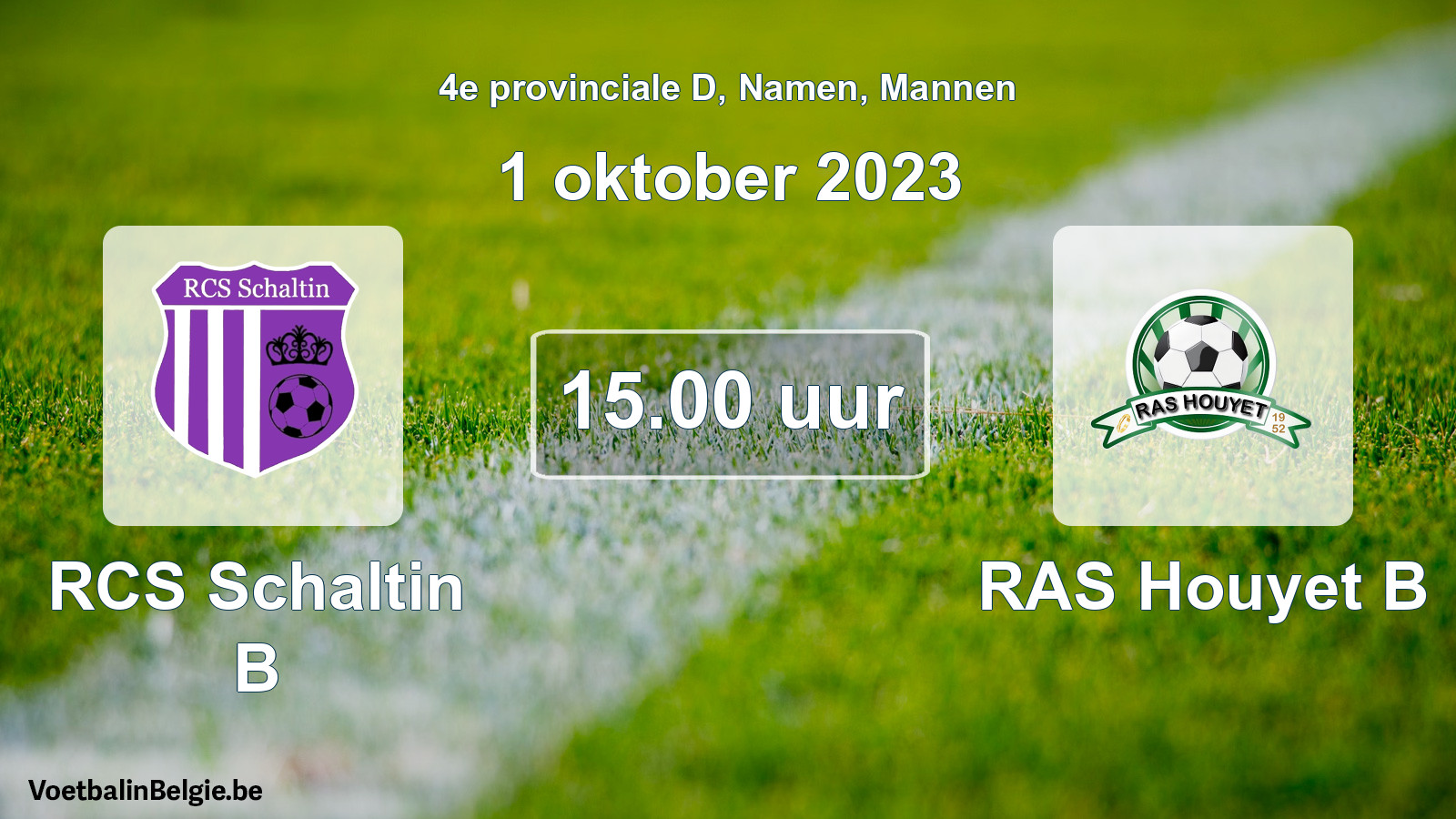Match prévu football hommes: RCS Schaltin B - RAS Houyet B (1 octobre 2023)