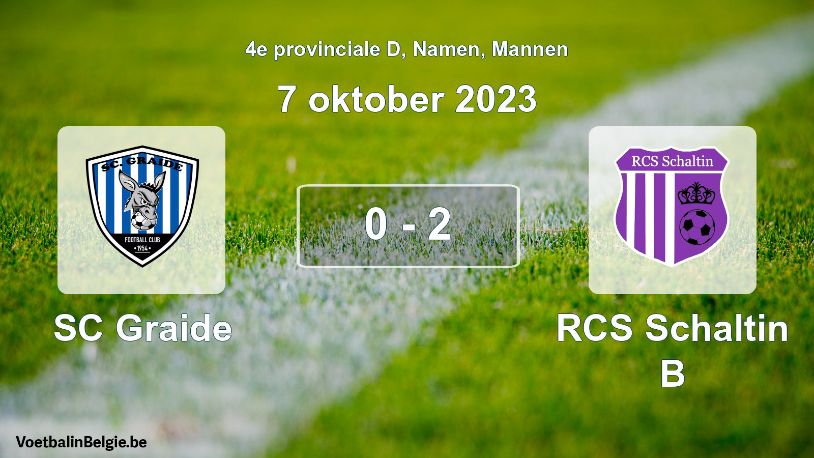 Gespeelde wedstrijd mannenvoetbal: SC Graide - RCS Schaltin B 0 - 2 (7 oktober 2023)