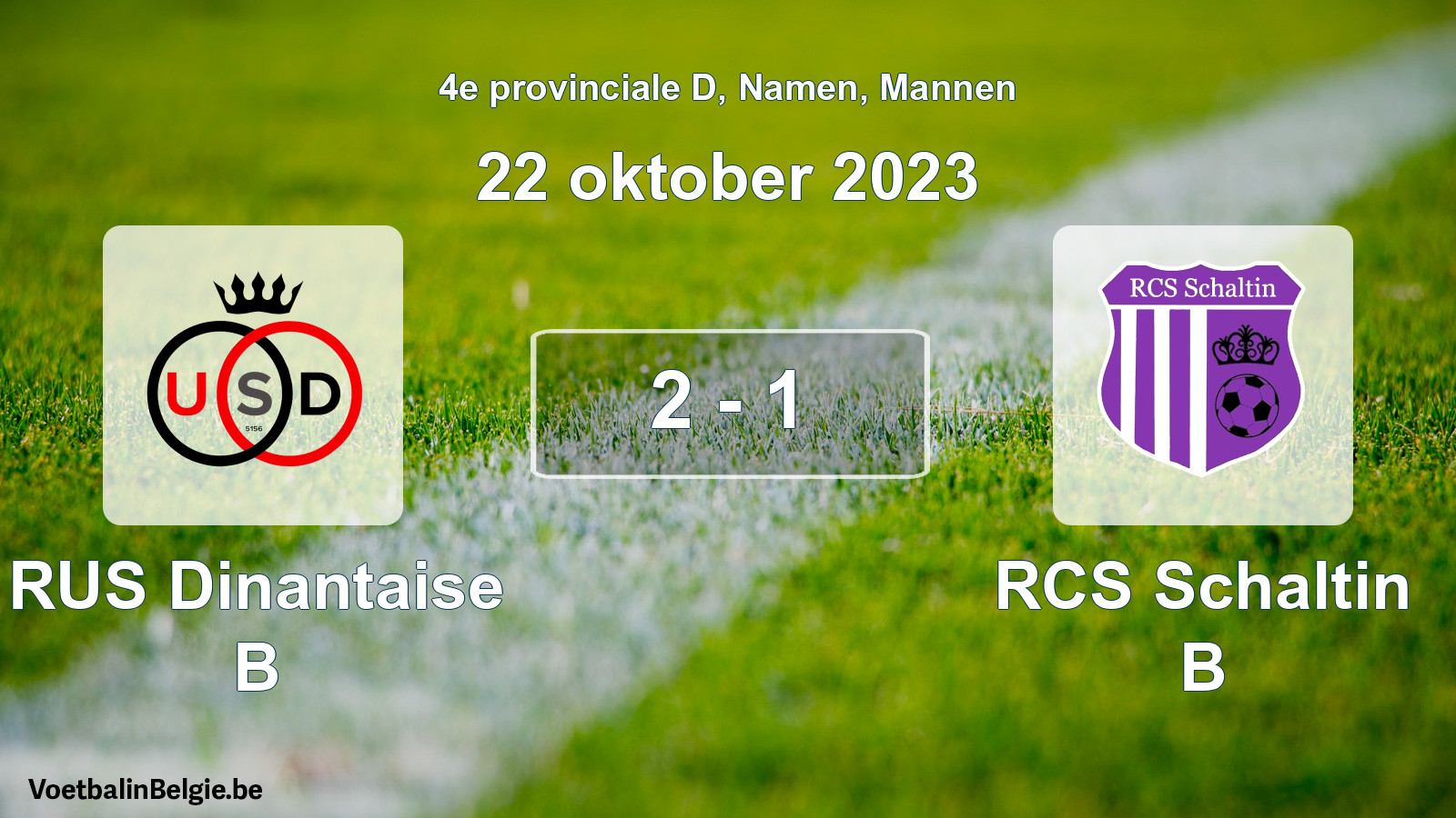 Gespeelde wedstrijd mannenvoetbal: RUS Dinantaise B - RCS Schaltin B 2 - 1 (22 oktober 2023)