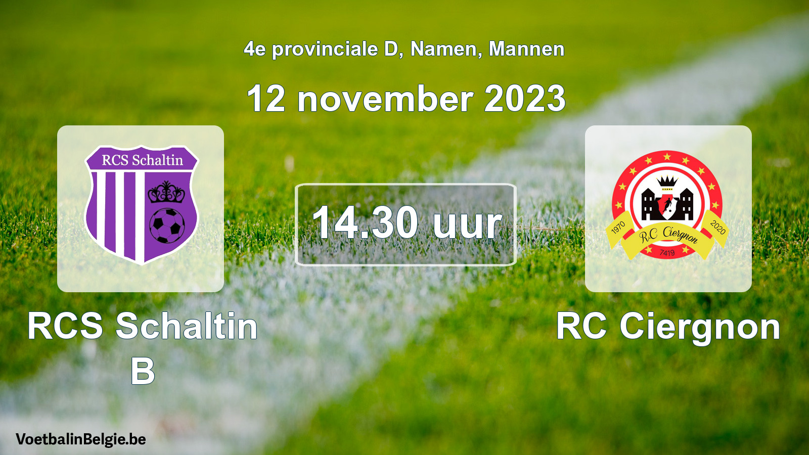 Geplantes Spiel männer-Fußball: RCS Schaltin B - RC Ciergnon (12 November 2023)