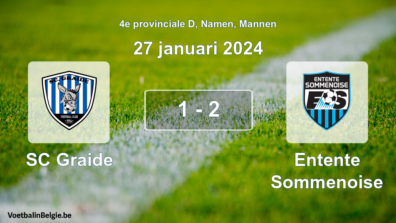 Gespeelde wedstrijd mannenvoetbal: SC Graide - Entente Sommenoise 1 - 2 (27 januari 2024)