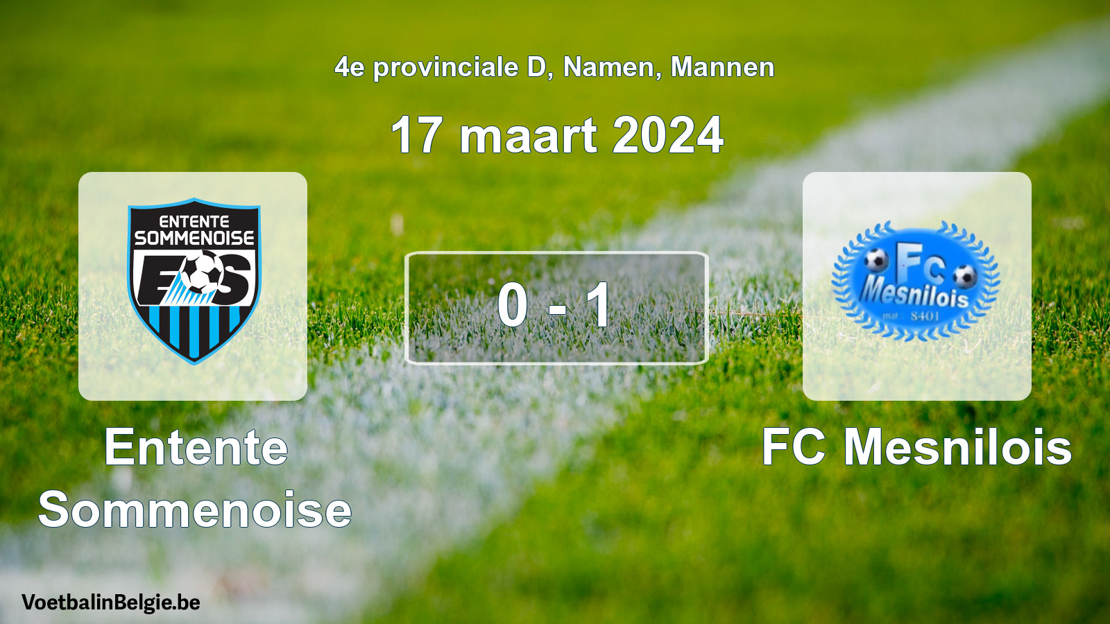 Played match men football: Entente Sommenoise - FC Mesnilois 0 - 1 (17 March 2024)