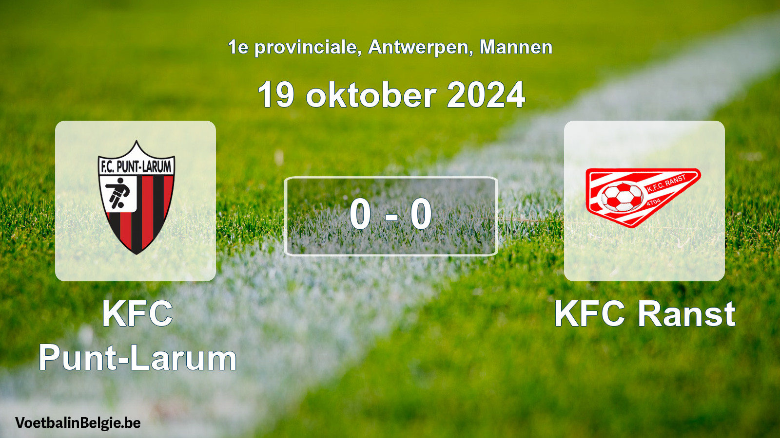 Gespeelde wedstrijd mannenvoetbal: KFC Punt-Larum - KFC Ranst 0 - 0 (19 oktober 2024)