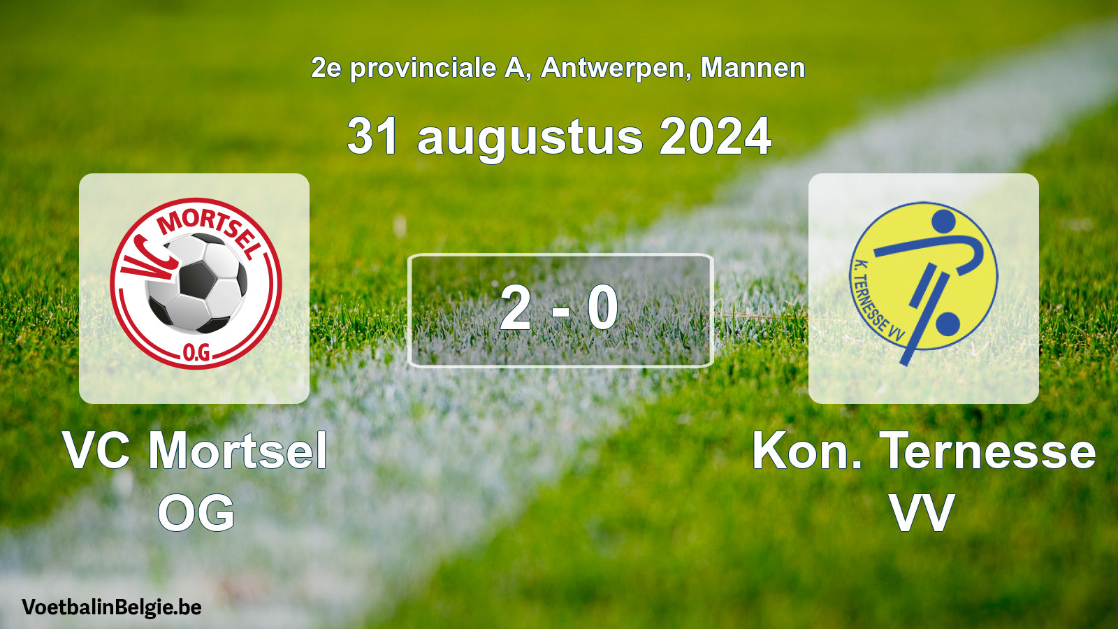 Gespeelde wedstrijd mannenvoetbal: VC Mortsel OG - Kon. Ternesse VV 2 - 0 (31 augustus 2024)