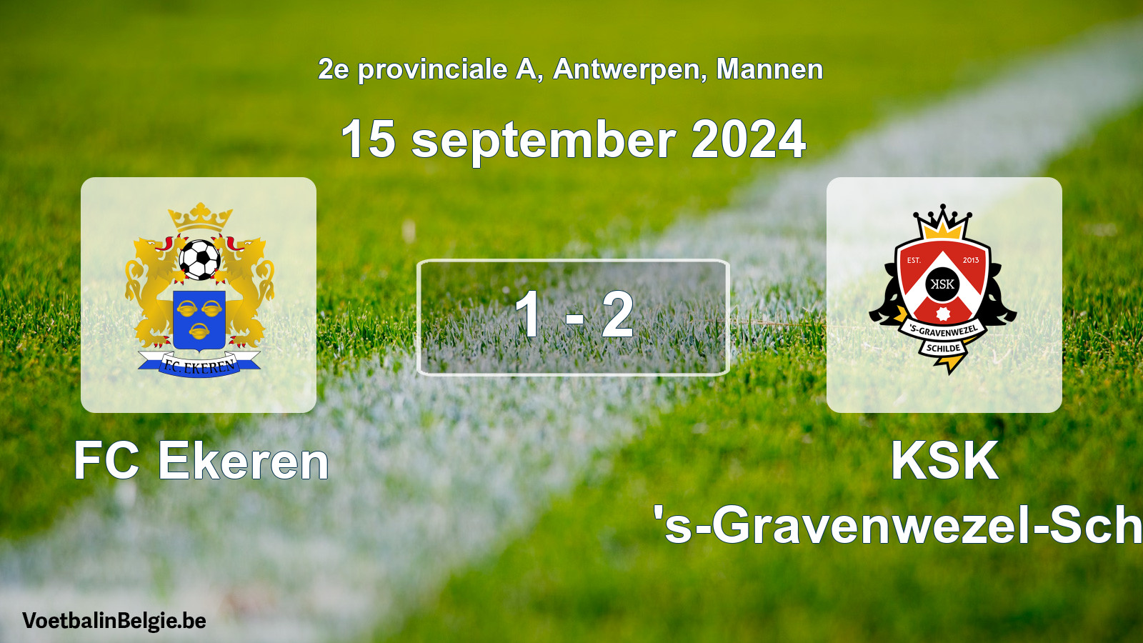 Gespeelde wedstrijd mannenvoetbal: FC Ekeren - KSK 's-Gravenwezel-Schilde 1 - 2 (15 september 2024)