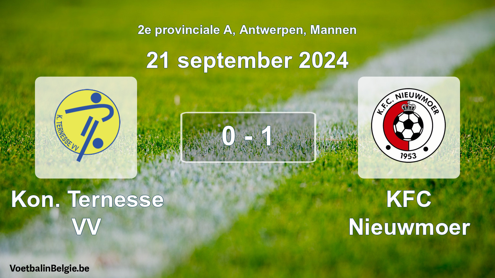 Gespeelde wedstrijd mannenvoetbal: Kon. Ternesse VV - KFC Nieuwmoer 0 - 1 (21 september 2024)