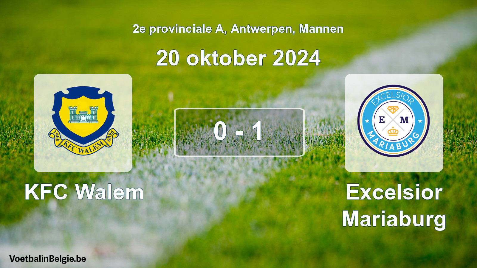 Gespeelde wedstrijd mannenvoetbal: KFC Walem - Excelsior Mariaburg 0 - 1 (20 oktober 2024)