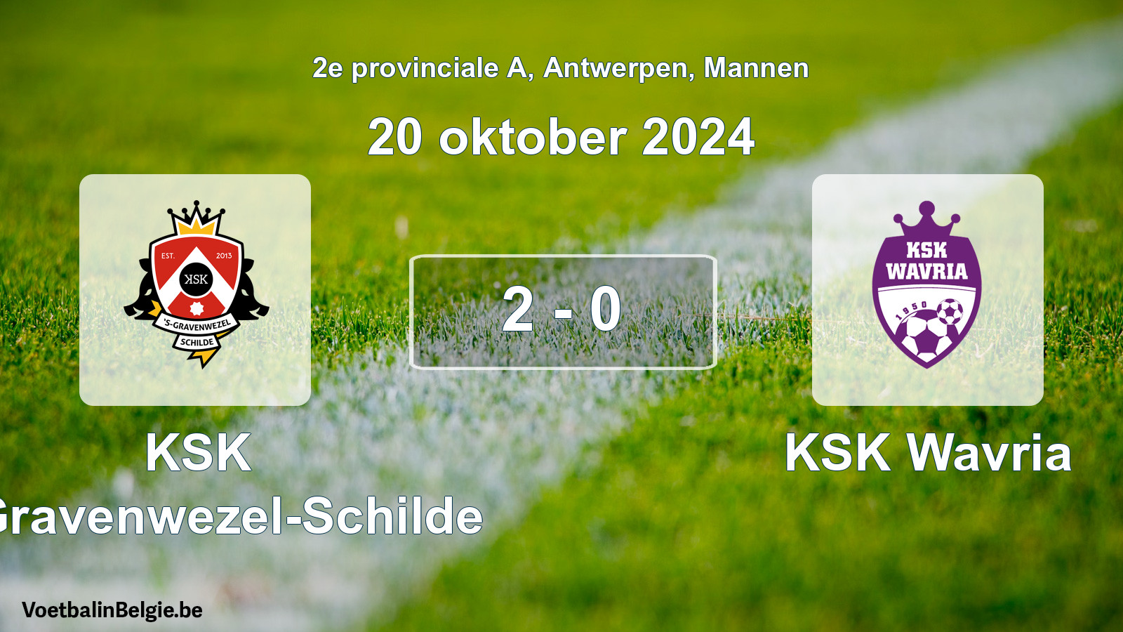 Gespeelde wedstrijd mannenvoetbal: KSK 's-Gravenwezel-Schilde - KSK Wavria 2 - 0 (20 oktober 2024)