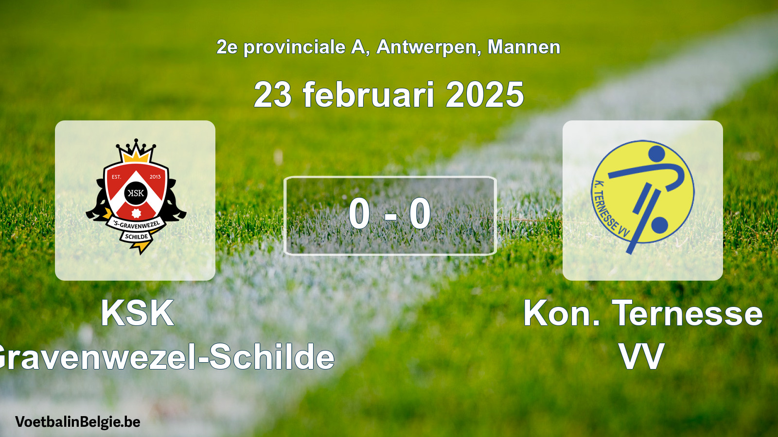 Gespeelde wedstrijd mannenvoetbal: KSK 's-Gravenwezel-Schilde - Kon. Ternesse VV 0 - 0 (23 februari 2025)