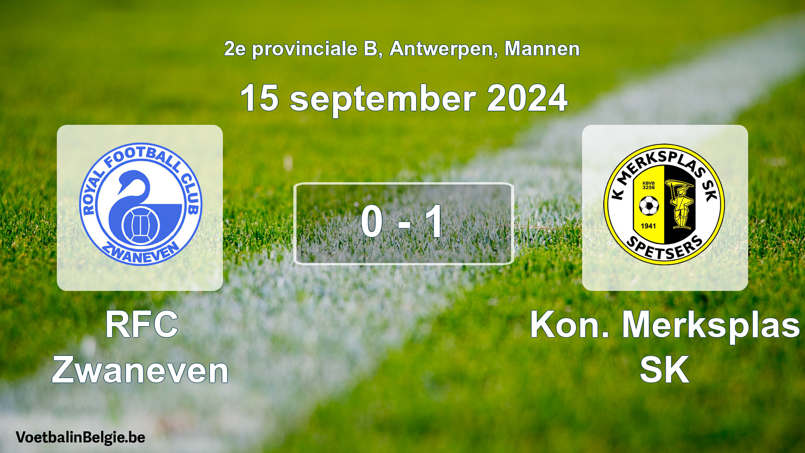 Gespeelde wedstrijd mannenvoetbal: RFC Zwaneven - Kon. Merksplas SK 0 - 1 (15 september 2024)