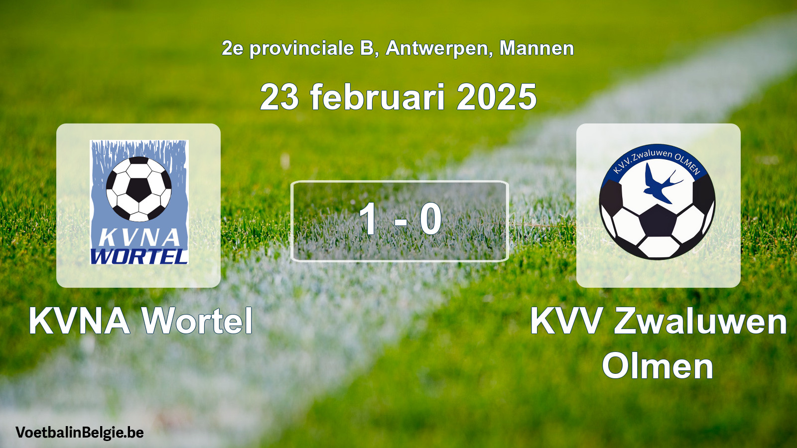 Gespeelde wedstrijd mannenvoetbal: KVNA Wortel - KVV Zwaluwen Olmen 1 - 0 (23 februari 2025)