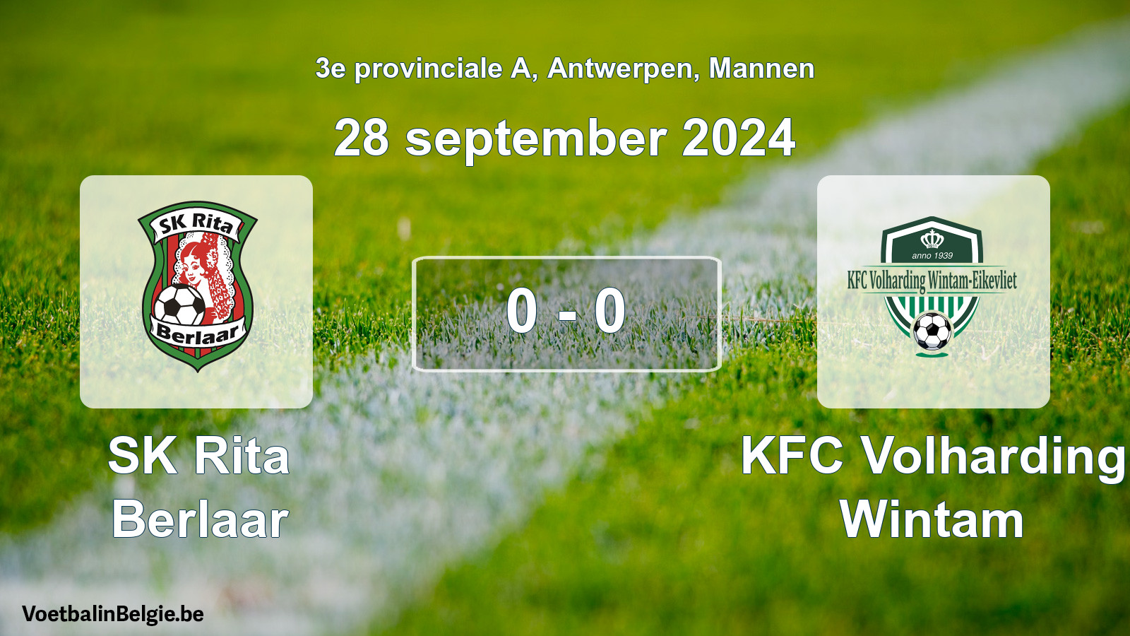 Gespeelde wedstrijd mannenvoetbal: SK Rita Berlaar - KFC Volharding Wintam 0 - 0 (28 september 2024)