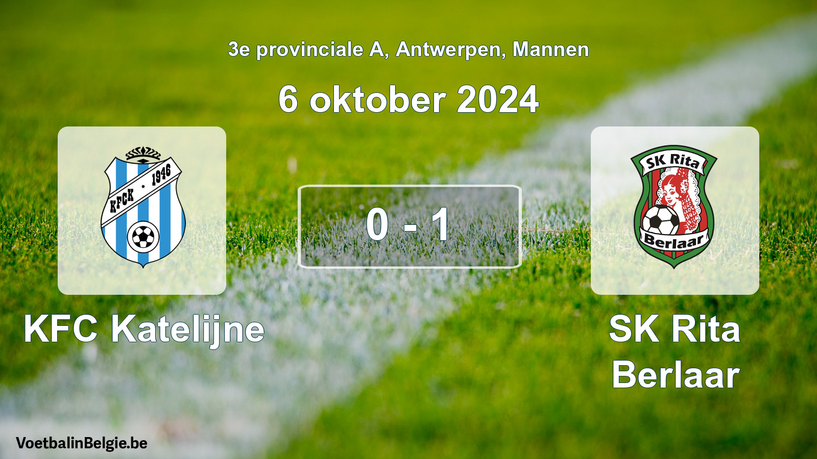 Gespeelde wedstrijd mannenvoetbal: KFC Katelijne - SK Rita Berlaar 0 - 1 (6 oktober 2024)