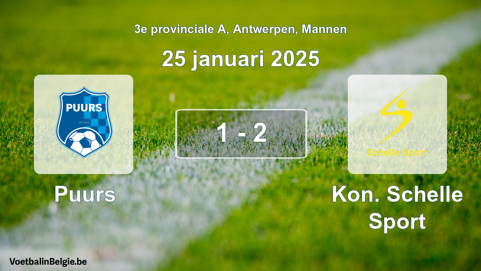 Played match men football: Puurs - Kon. Schelle Sport 1 - 2 (25 January 2025)