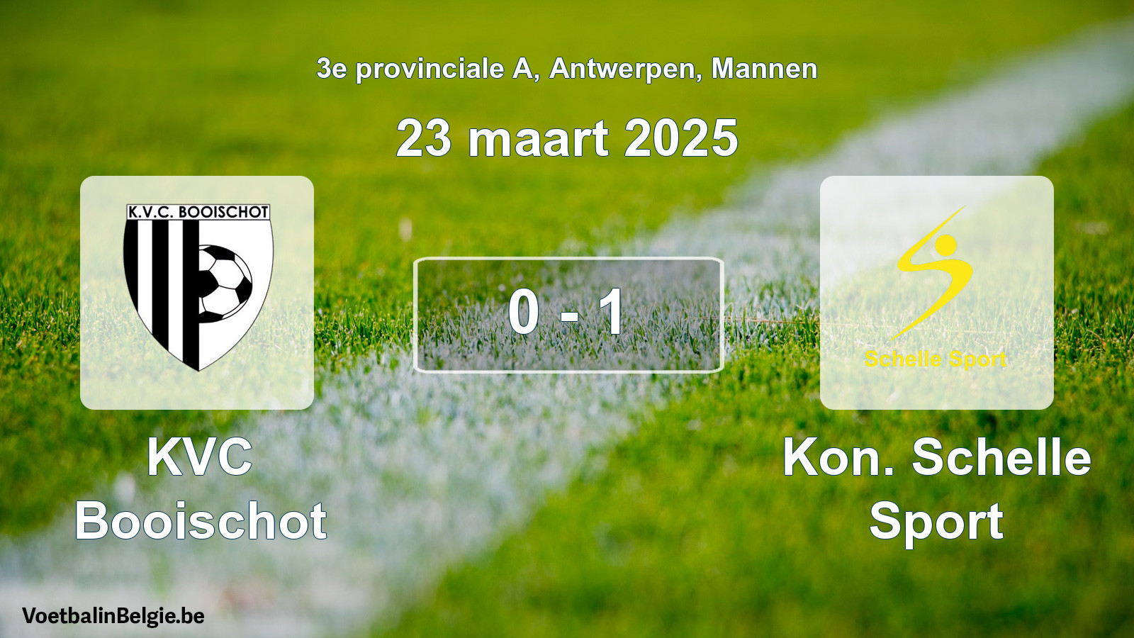 Gespieltes Spiel männer-Fußball: KVC Booischot - Kon. Schelle Sport 0 - 1 (23 März 2025)