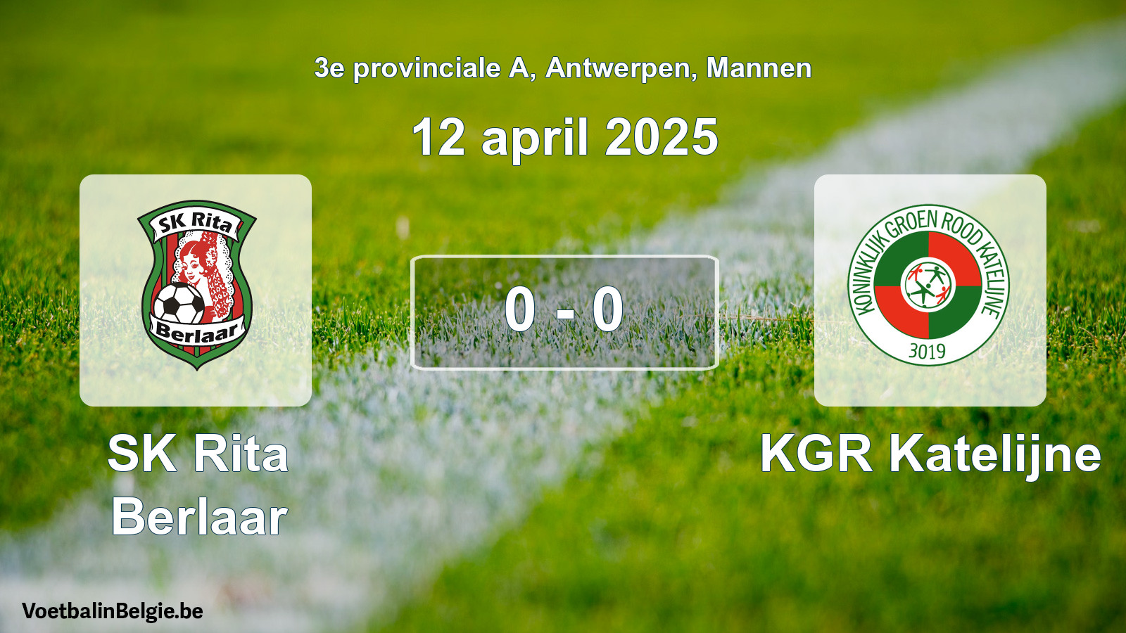 Played match men football: SK Rita Berlaar - KGR Katelijne 0 - 0 (12 April 2025)