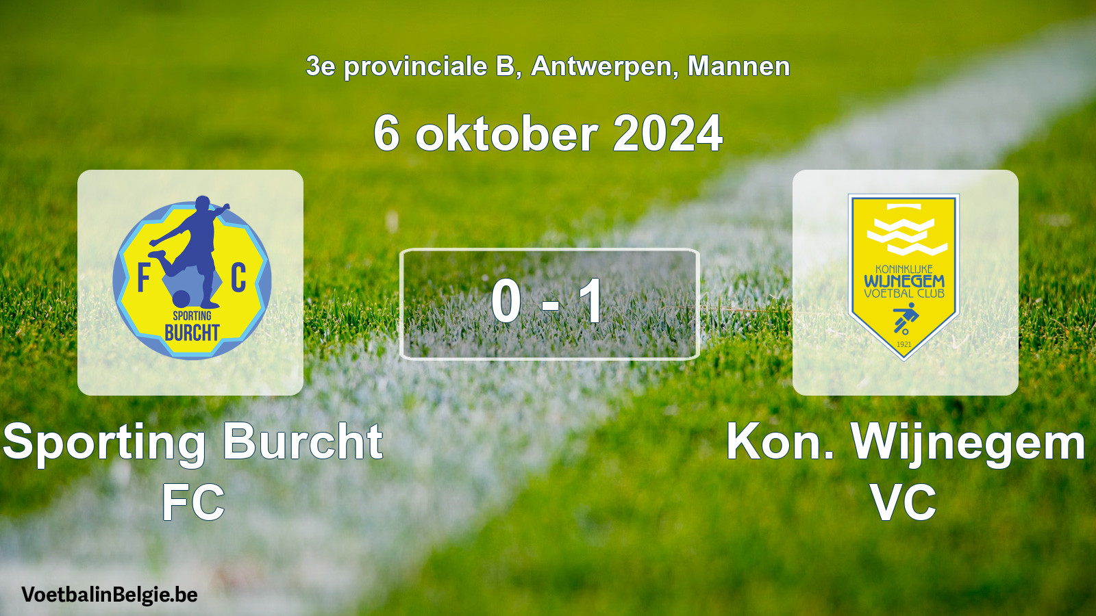 Gespeelde wedstrijd mannenvoetbal: Sporting Burcht FC - Kon. Wijnegem VC 0 - 1 (6 oktober 2024)