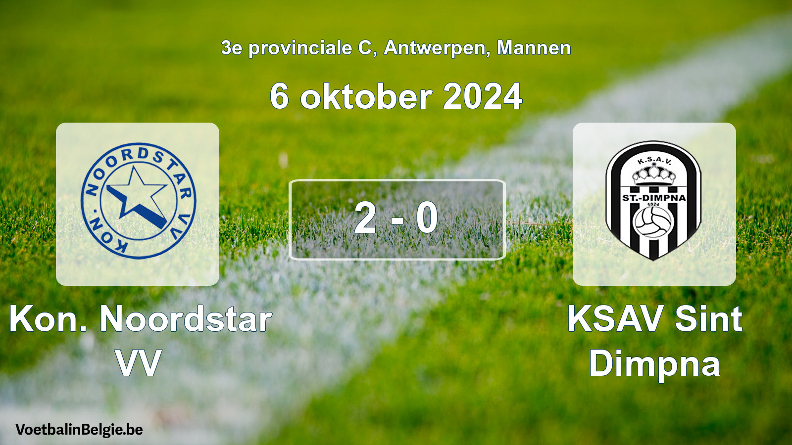 Played match men football: Kon. Noordstar VV - KSAV Sint Dimpna 2 - 0 (6 October 2024)