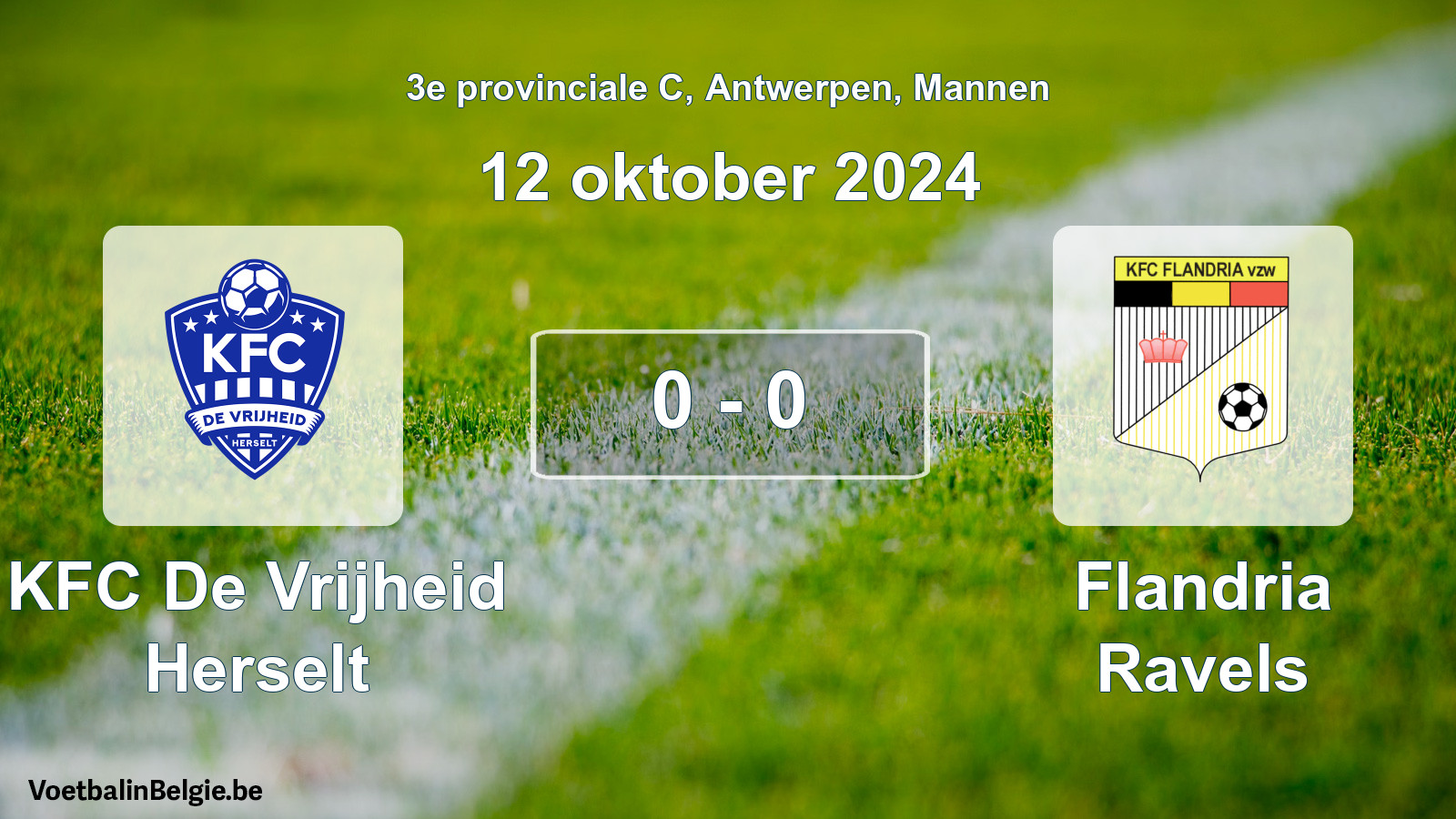 Gespeelde wedstrijd mannenvoetbal: KFC De Vrijheid Herselt - Flandria Ravels 0 - 0 (12 oktober 2024)