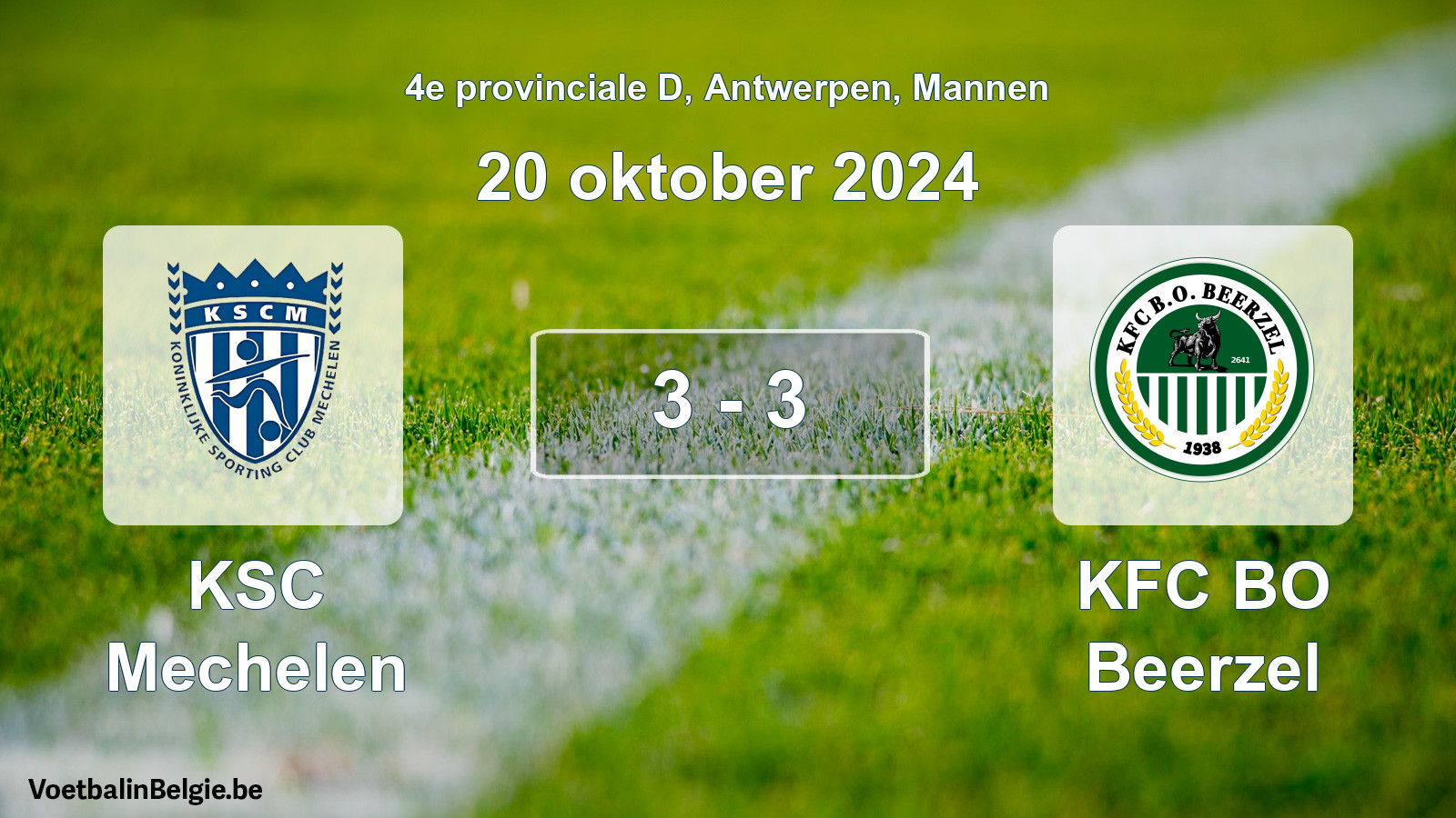 Played match men football: KSC Mechelen - KFC BO Beerzel 3 - 3 (20 October 2024)