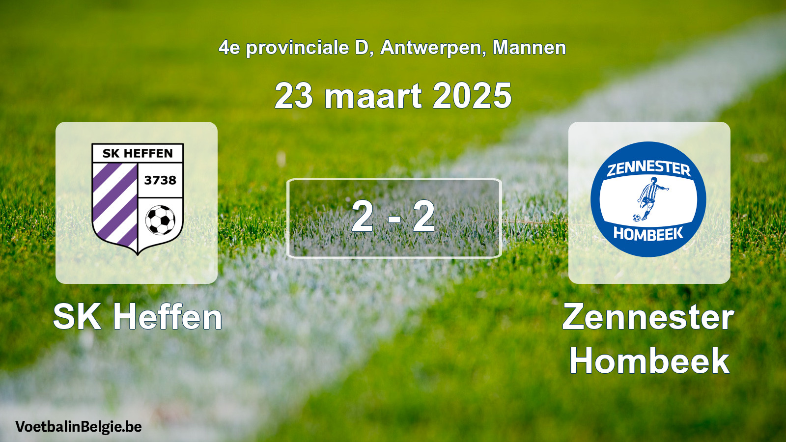 Gespeelde wedstrijd mannenvoetbal: SK Heffen - Zennester Hombeek 2 - 2 (23 maart 2025)
