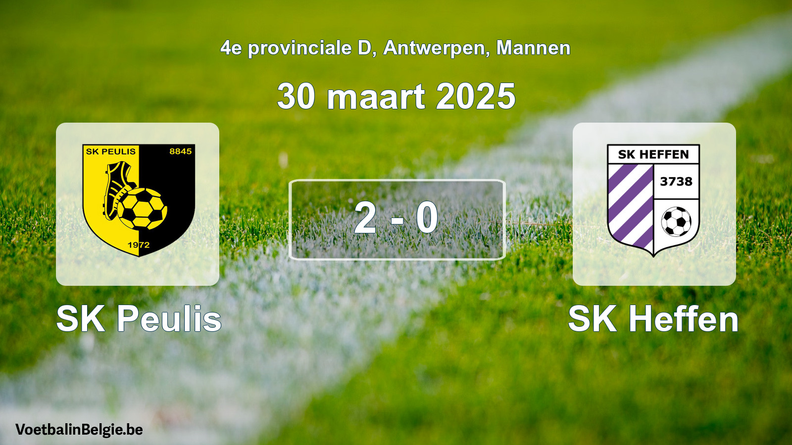 Gespeelde wedstrijd mannenvoetbal: SK Peulis - SK Heffen 2 - 0 (30 maart 2025)