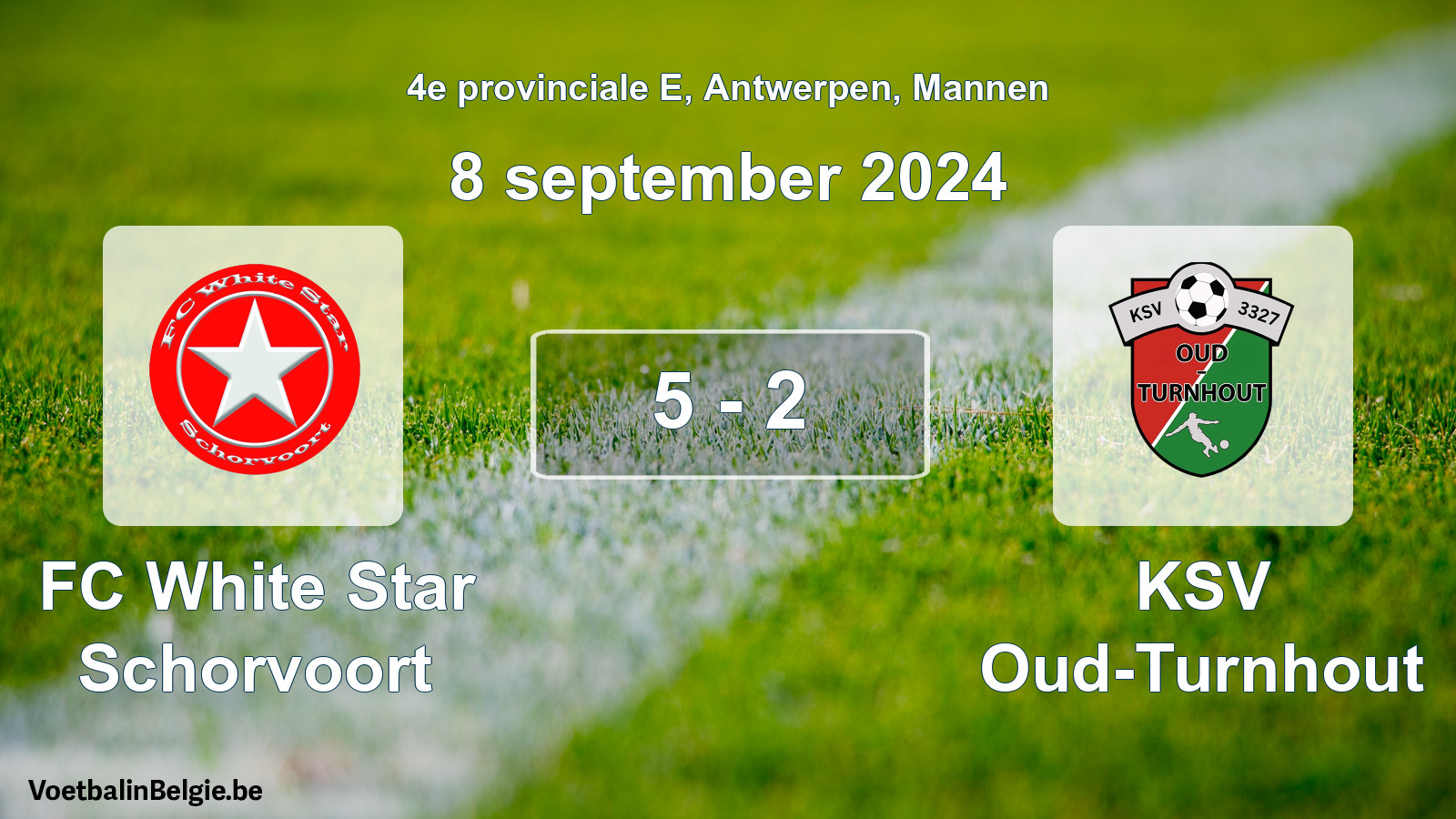 Gespieltes Spiel männer-Fußball: FC White Star Schorvoort - KSV Oud-Turnhout 5 - 2 (8 September 2024)