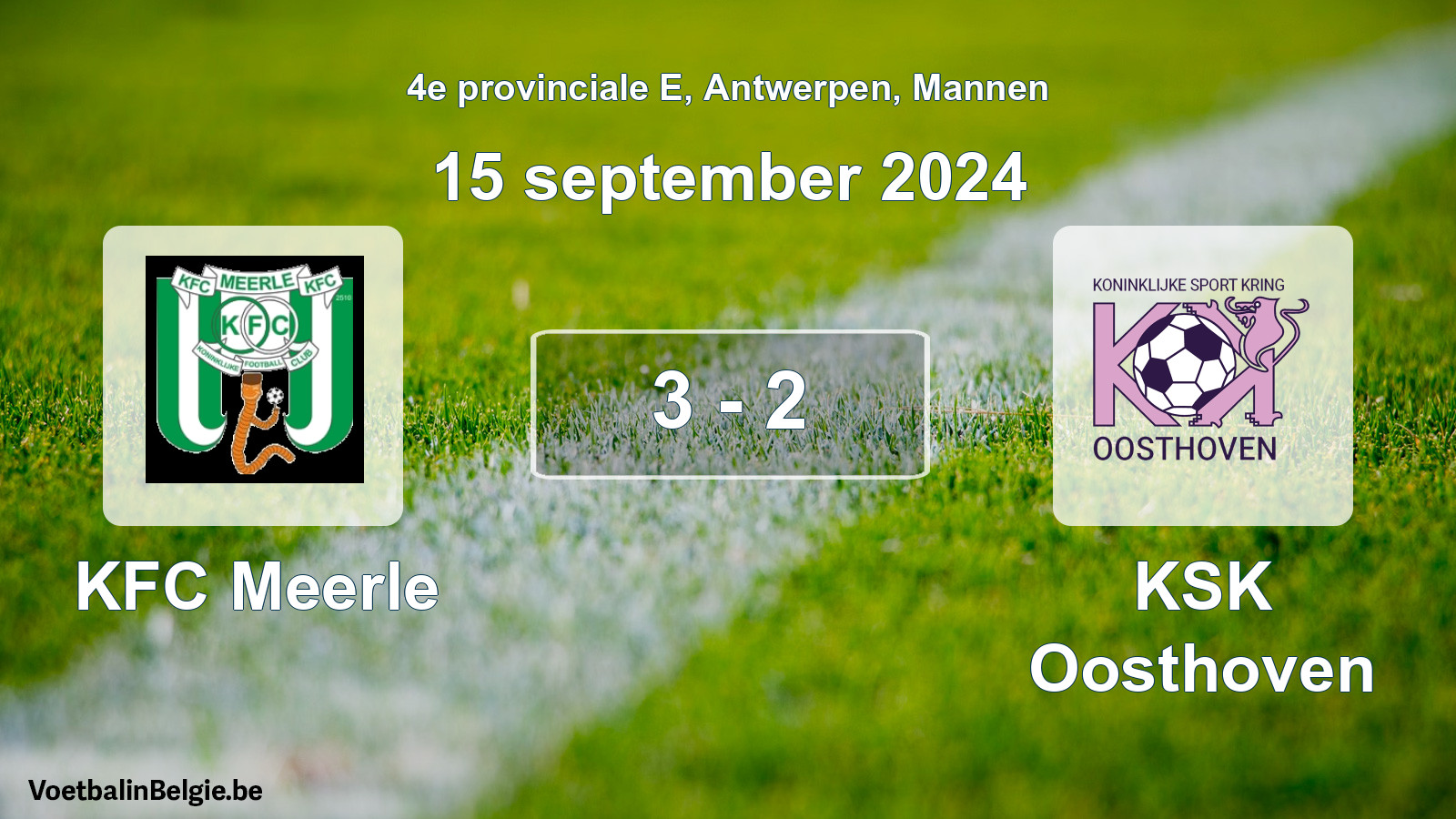 Played match men football: KFC Meerle - KSK Oosthoven 3 - 2 (15 September 2024)