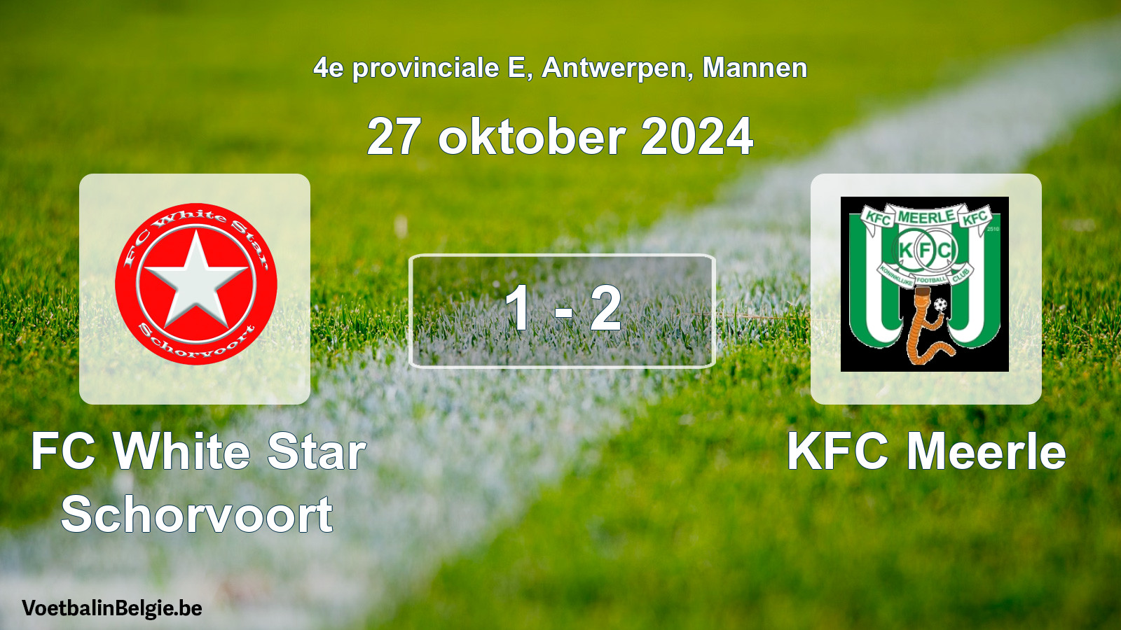 Gespeelde wedstrijd mannenvoetbal: FC White Star Schorvoort - KFC Meerle 1 - 2 (27 oktober 2024)