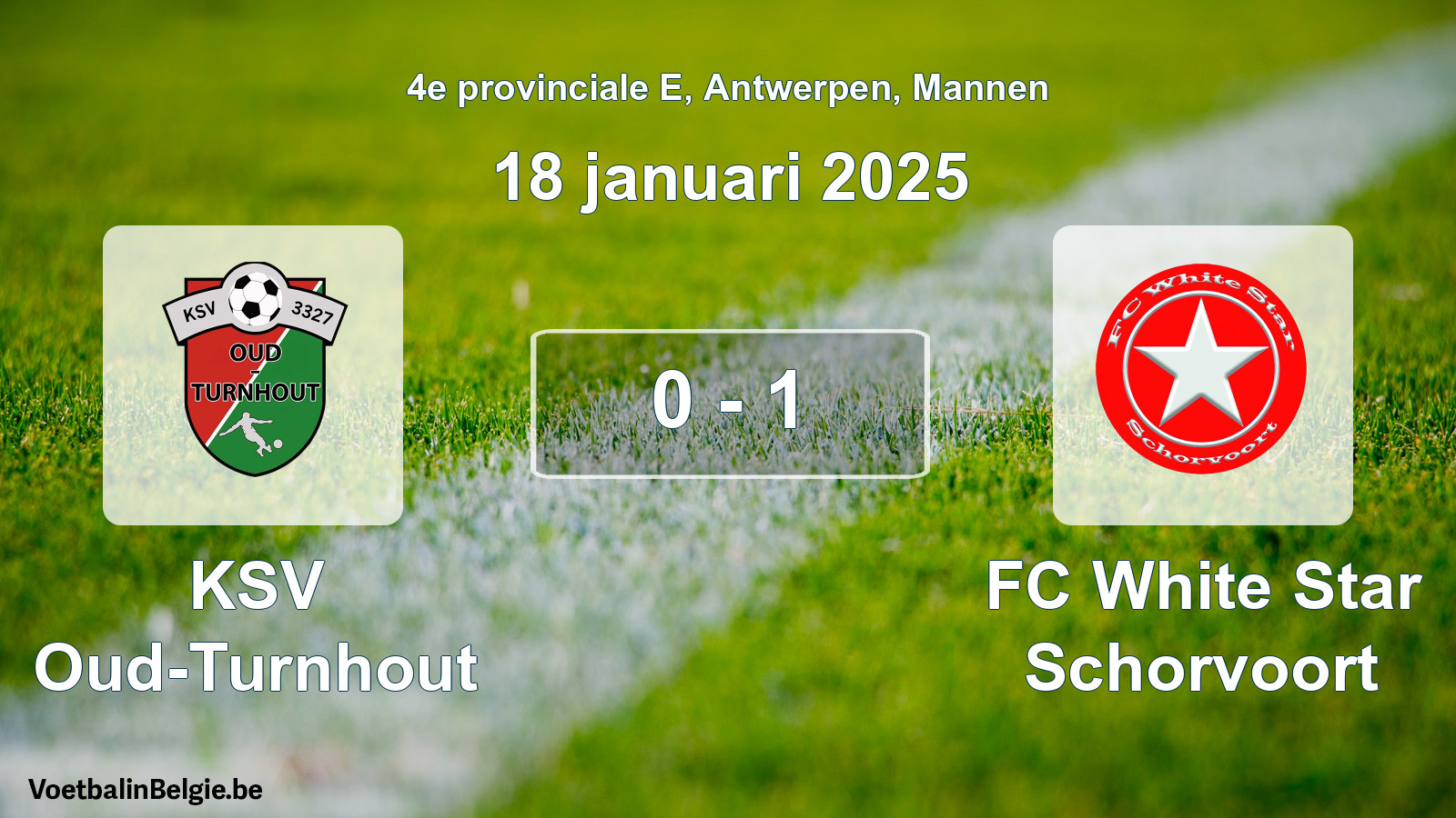 Gespeelde wedstrijd mannenvoetbal: KSV Oud-Turnhout - FC White Star Schorvoort 0 - 1 (18 januari 2025)