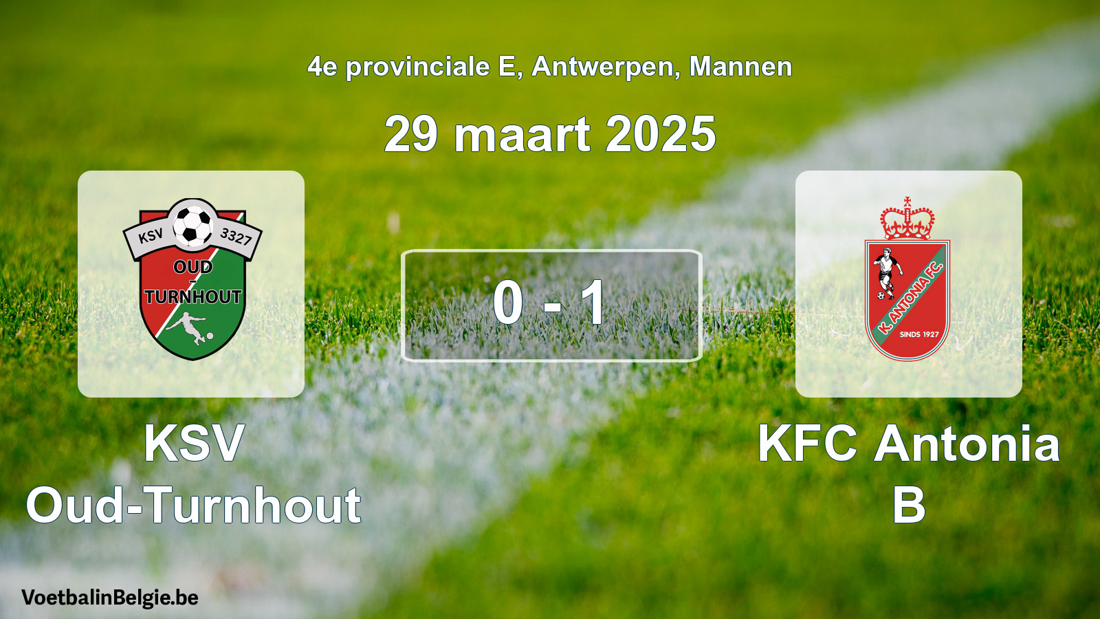 Gespeelde wedstrijd mannenvoetbal: KSV Oud-Turnhout - KFC Antonia B 0 - 1 (29 maart 2025)