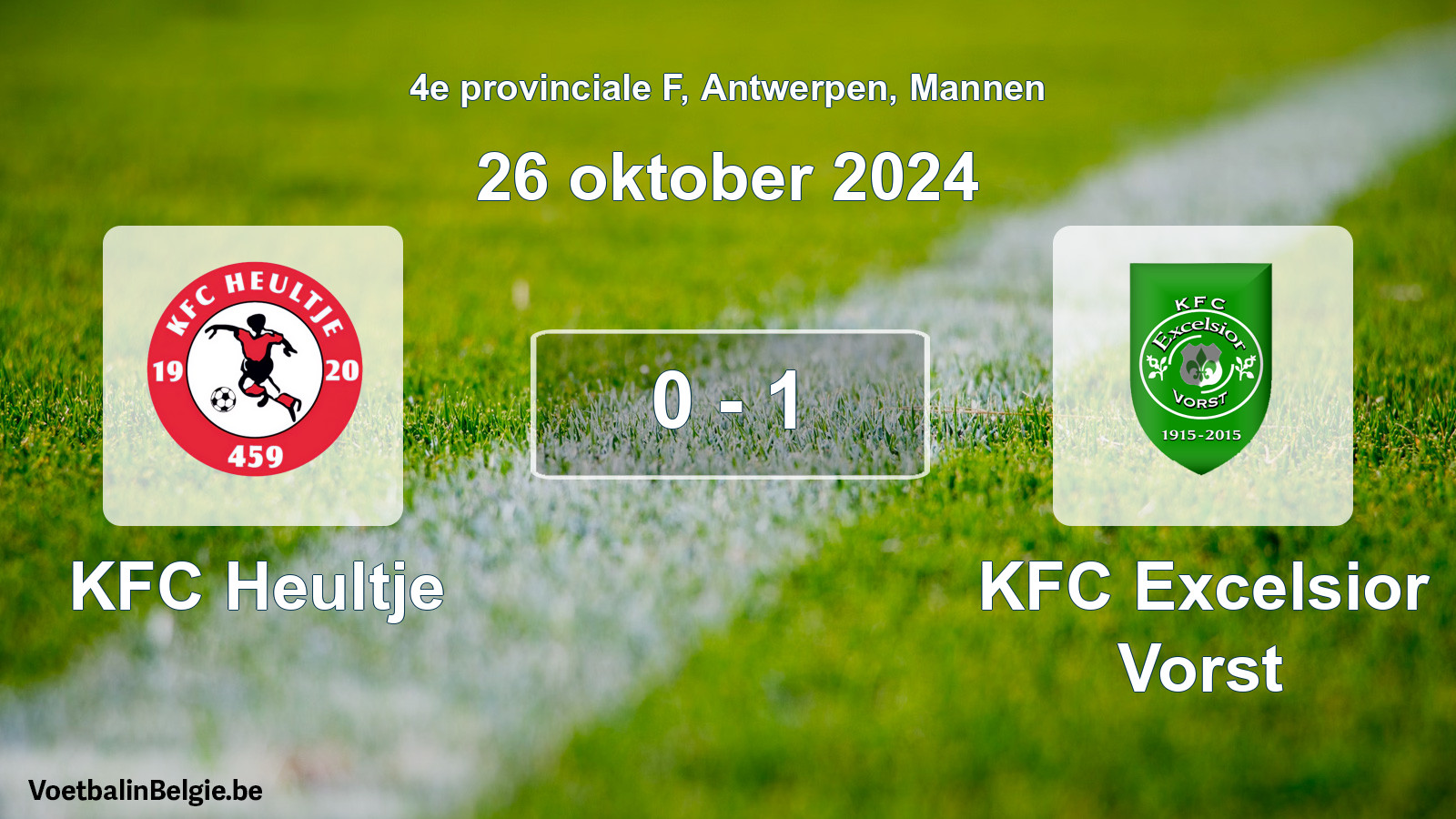 Gespeelde wedstrijd mannenvoetbal: KFC Heultje - KFC Excelsior Vorst 0 - 1 (26 oktober 2024)