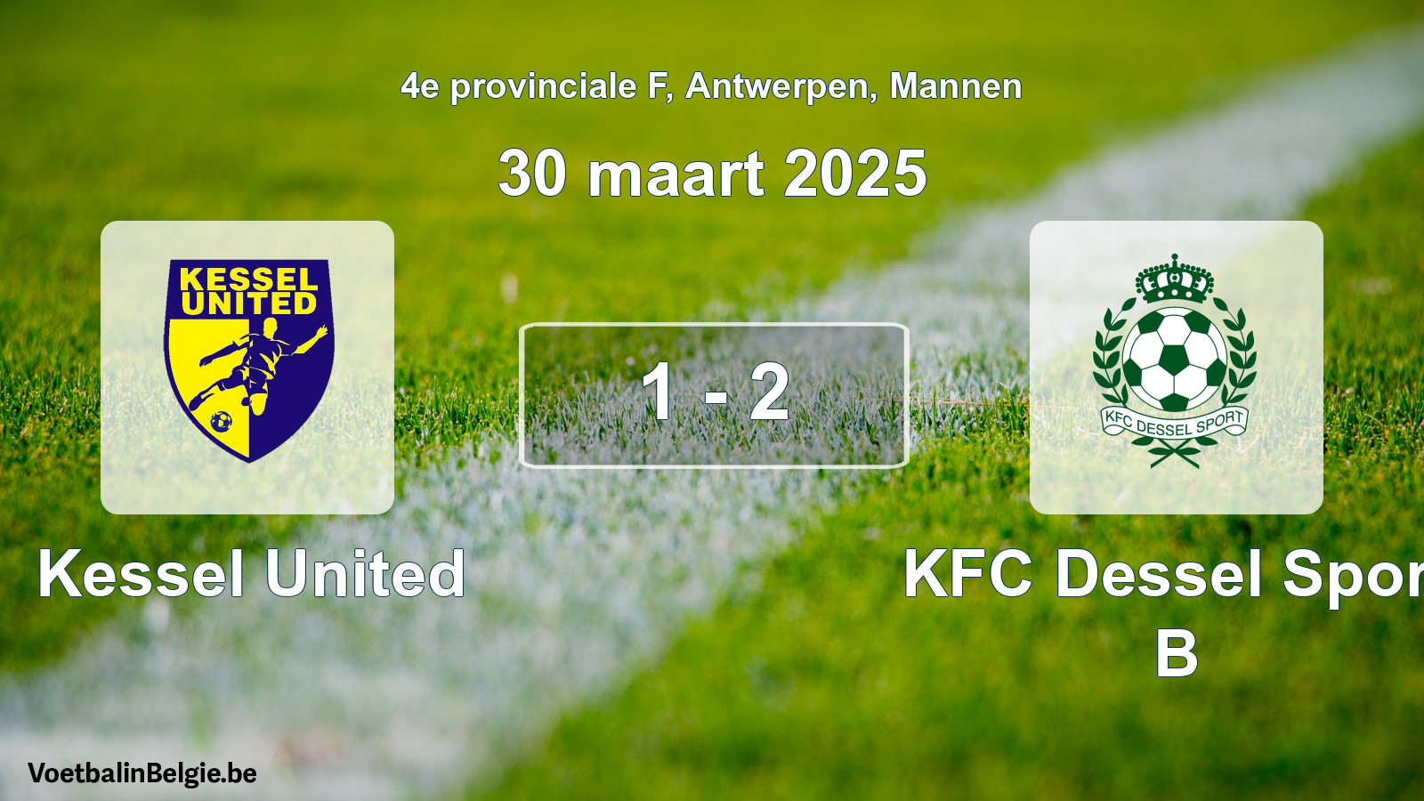 Gespeelde wedstrijd mannenvoetbal: Kessel United - KFC Dessel Sport B 1 - 2 (30 maart 2025)