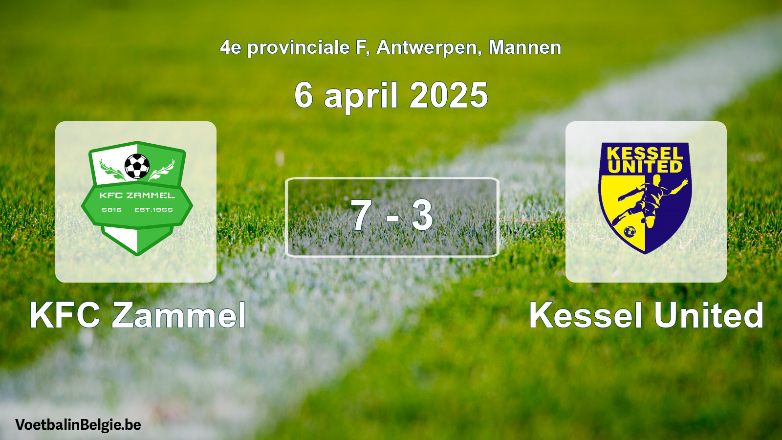 Played match men football: KFC Zammel - Kessel United 7 - 3 (6 April 2025)