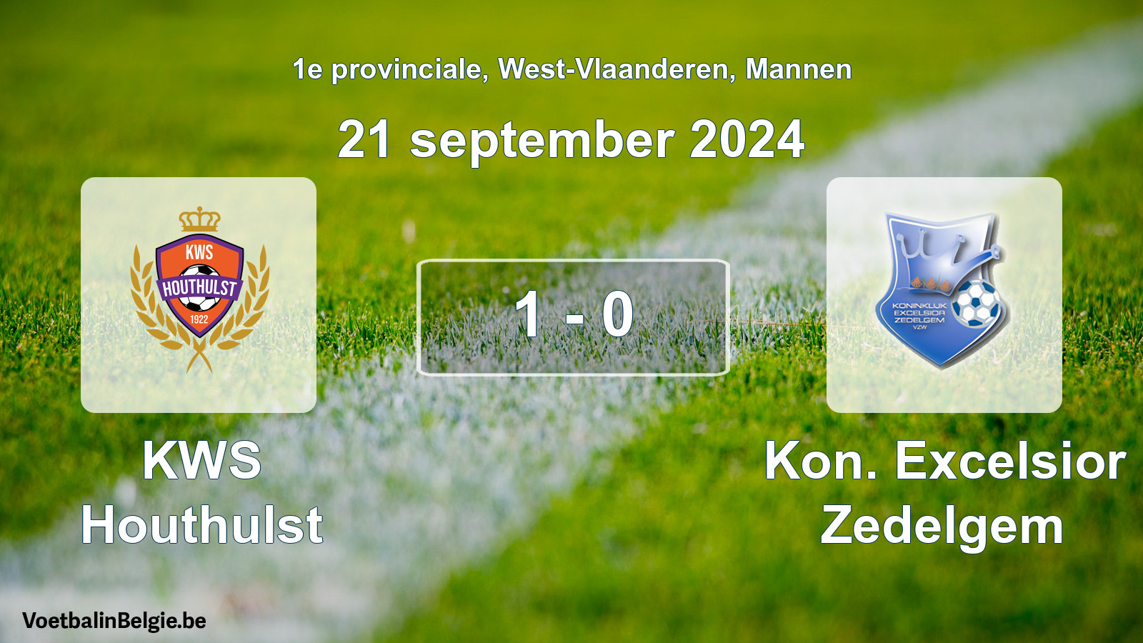Gespeelde wedstrijd mannenvoetbal: KWS Houthulst - Kon. Excelsior Zedelgem 1 - 0 (21 september 2024)