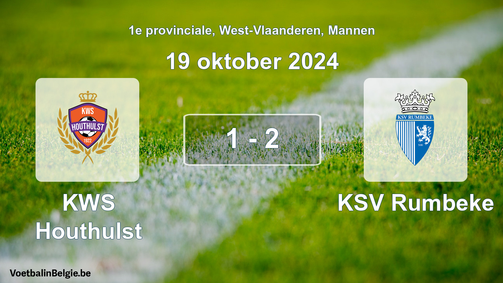 Gespeelde wedstrijd mannenvoetbal: KWS Houthulst - KSV Rumbeke 1 - 2 (19 oktober 2024)