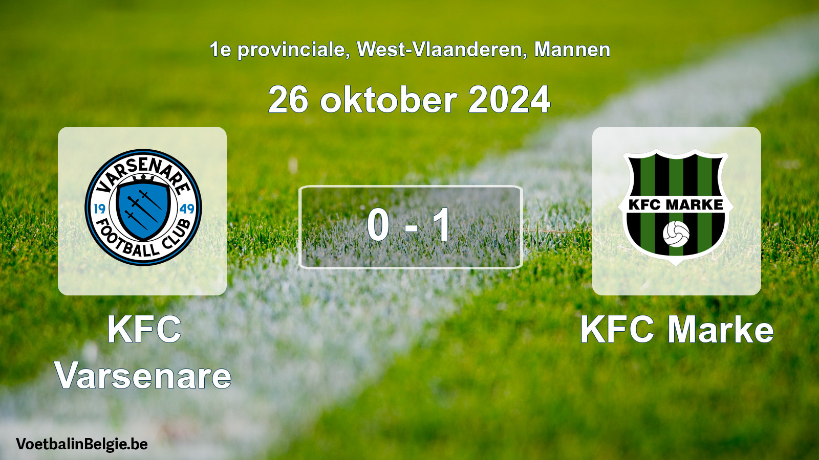 Gespeelde wedstrijd mannenvoetbal: KFC Varsenare - KFC Marke 0 - 1 (26 oktober 2024)