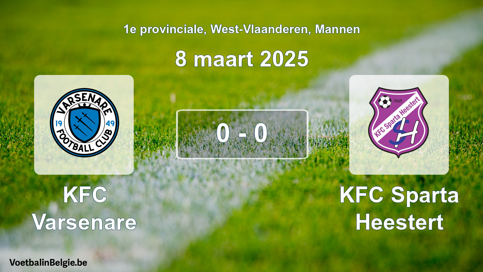 Gespeelde wedstrijd mannenvoetbal: KFC Varsenare - KFC Sparta Heestert 0 - 0 (8 maart 2025)