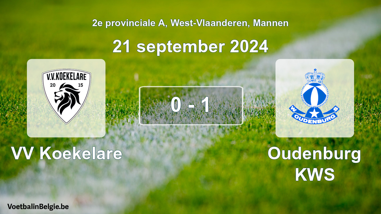 Gespeelde wedstrijd mannenvoetbal: VV Koekelare - Oudenburg KWS 0 - 1 (21 september 2024)
