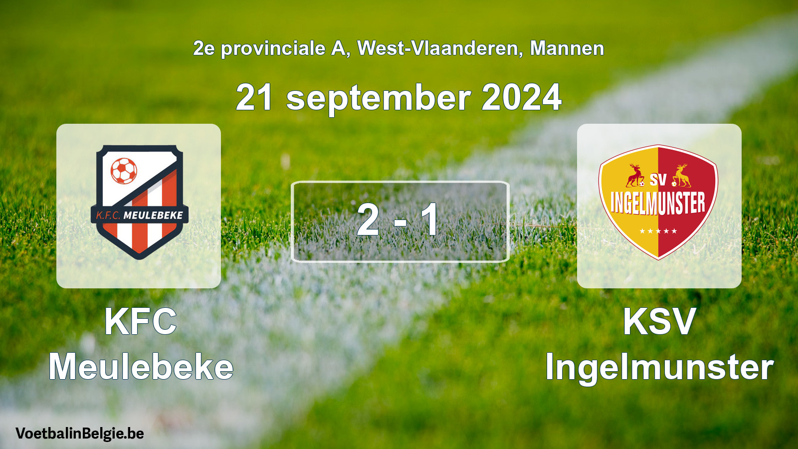 Gespeelde wedstrijd mannenvoetbal: KFC Meulebeke - KSV Ingelmunster 2 - 1 (21 september 2024)