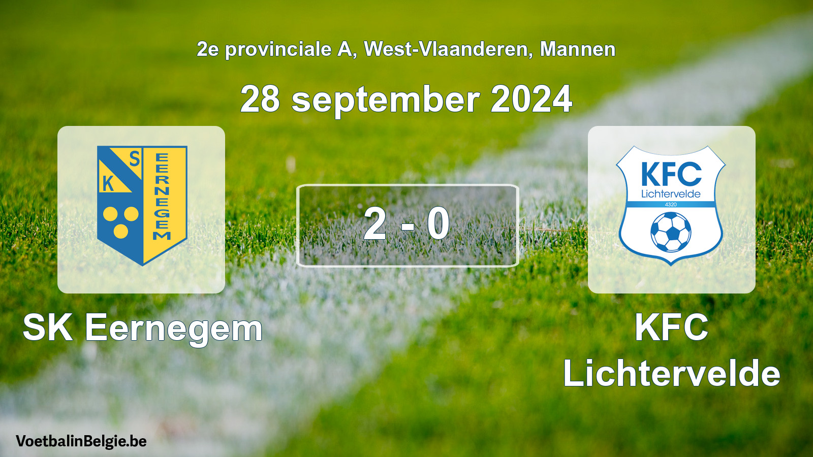 Played match men football: SK Eernegem - KFC Lichtervelde 2 - 0 (28 September 2024)