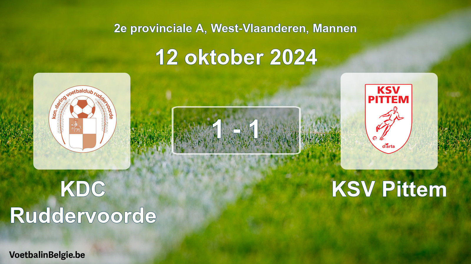 Played match men football: KDC Ruddervoorde - KSV Pittem 1 - 1 (12 October 2024)